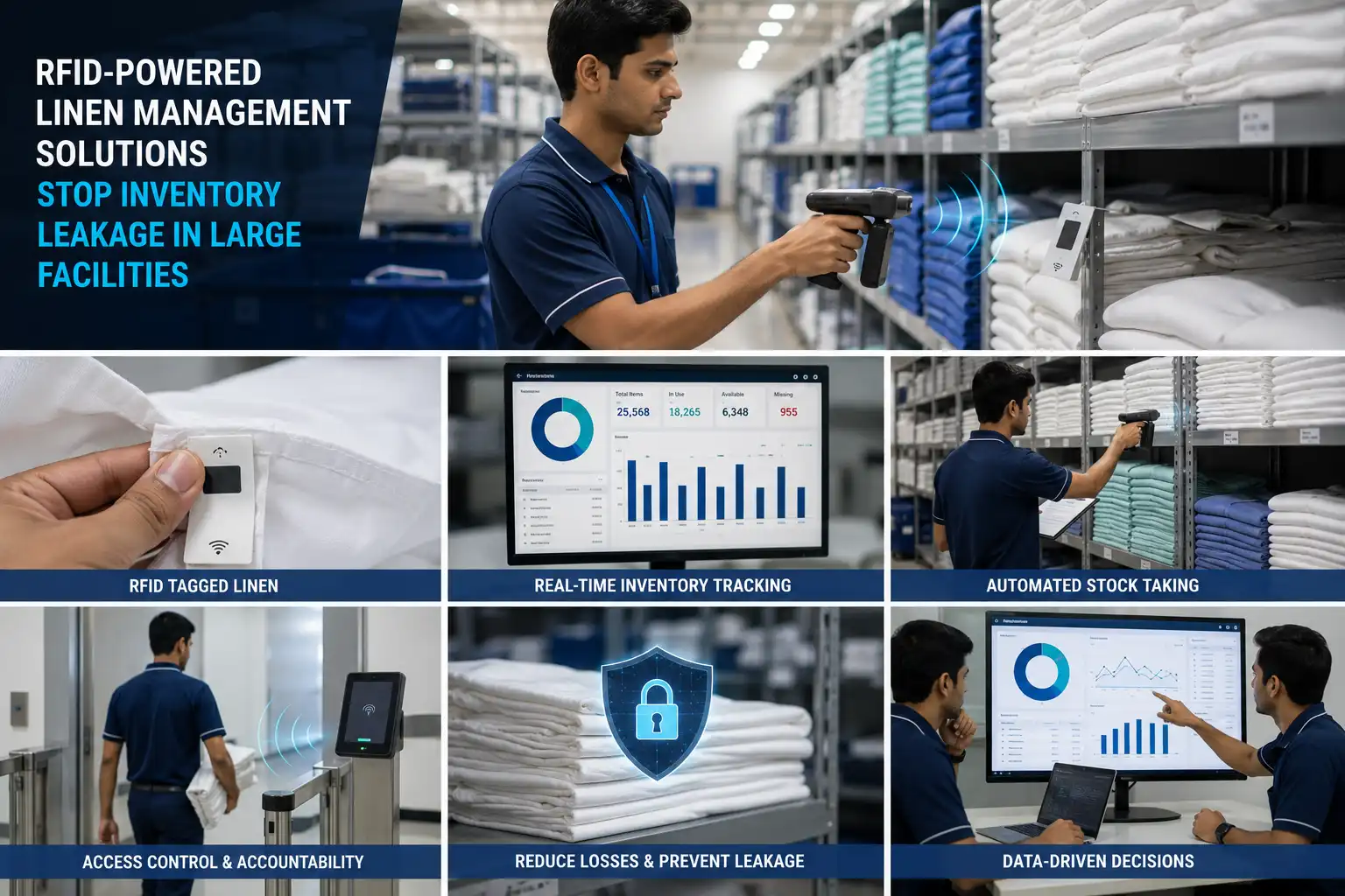 Smart linen management solutions for hospital linen lifecycle tracking