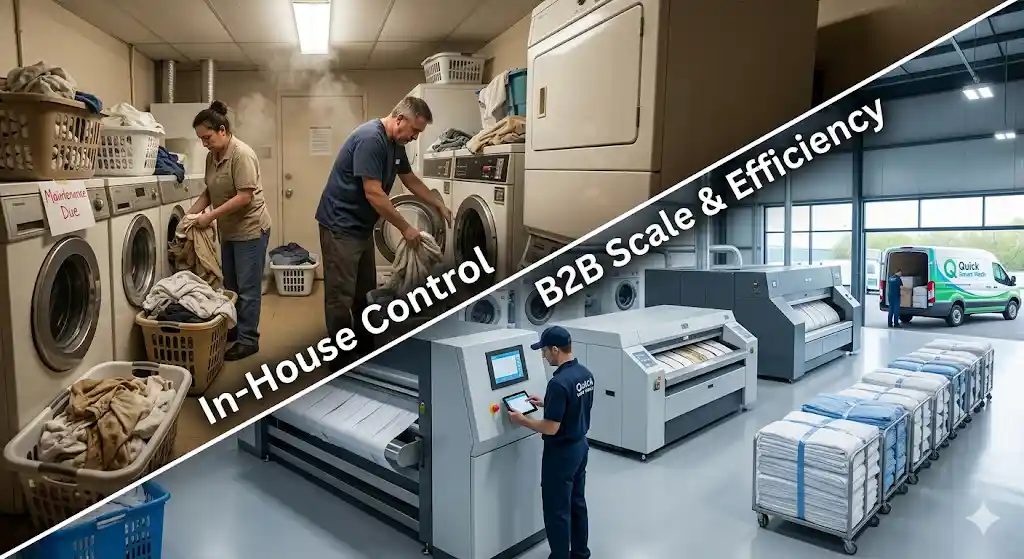 B2B Laundry Services Vs In-House Laundry Comparison